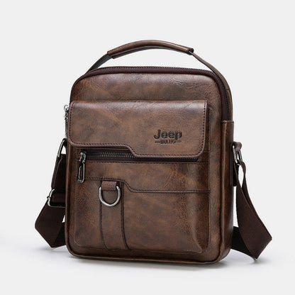 Lightweight PU Leather Messenger Bag – Slim Business Briefcase for Men