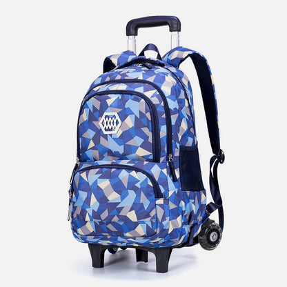 Rolling Wheels School Bag for Girls – Colorful Printing Backpack with Adjustable Straps & Two-Wheel Design