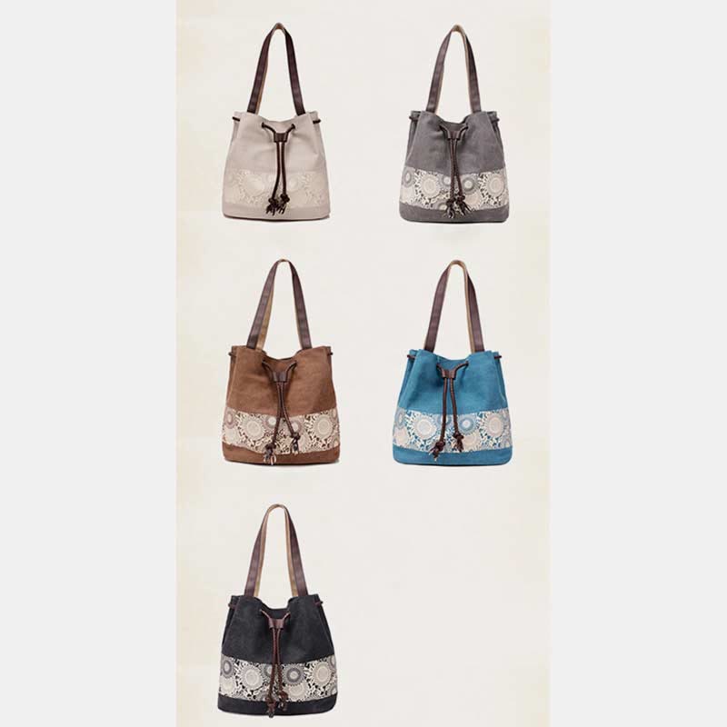 Shoulder Bag for Women – Casual Large Capacity Printed Canvas Shopping Handbag