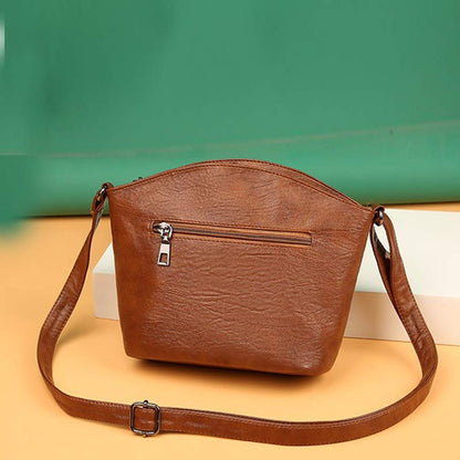 Retro Faux Leather Crossbody Bag for Women – Small Shoulder Purse for Daily Use