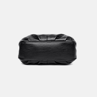 Borsa a tracolla da donna in pelle con triplo scomparto e manico superiore – Borsa a tracolla con tracolla regolabile