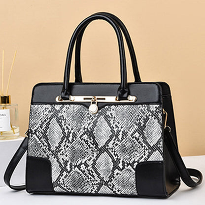 Vintage Women's Top-Handle Satchel Purses Work Tote Shoulder Bag with Long Strap
