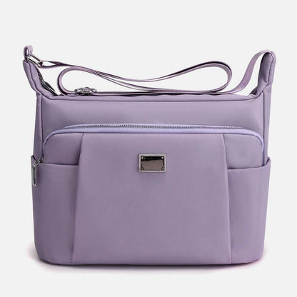 Crossbody Plaid Nylon Tote Bag for Women – Multi-Pocket Waterproof Purse