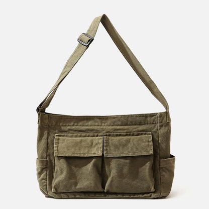 Multi - Pocket Canvas Crossbody Bag for Women | Retro Lightweight Shoulder Bag - VOTVO