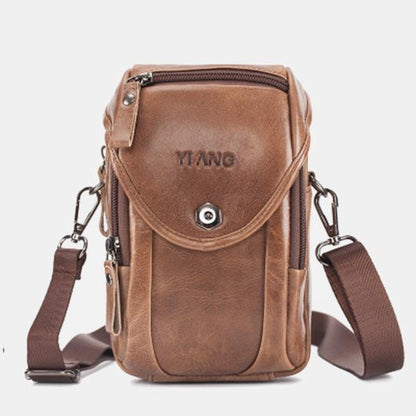 Men's Genuine Leather Phone Purse – Crossbody & Waist Bag for Daily Use