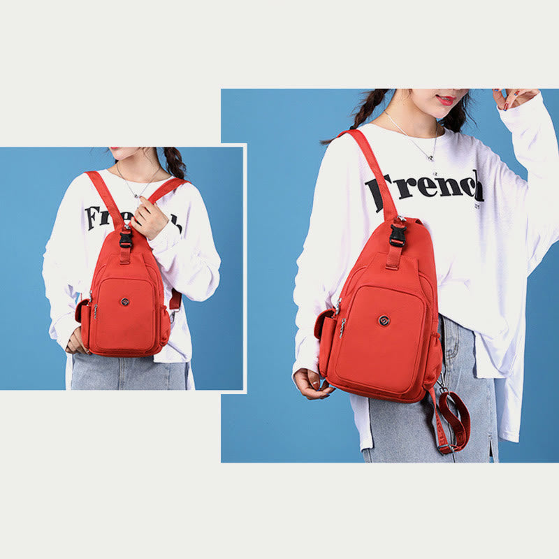 Multifunctional Sling Backpack for Women – Waterproof Nylon Crossbody Bag with Adjustable Strap for Daily Use