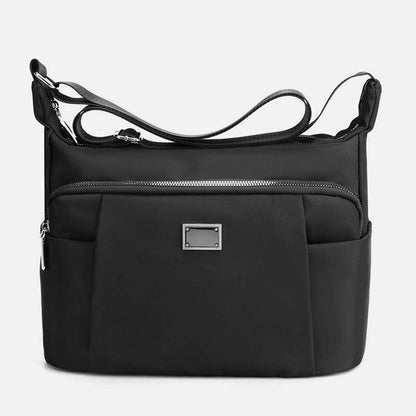 Crossbody Plaid Nylon Tote Bag for Women – Multi-Pocket Waterproof Purse