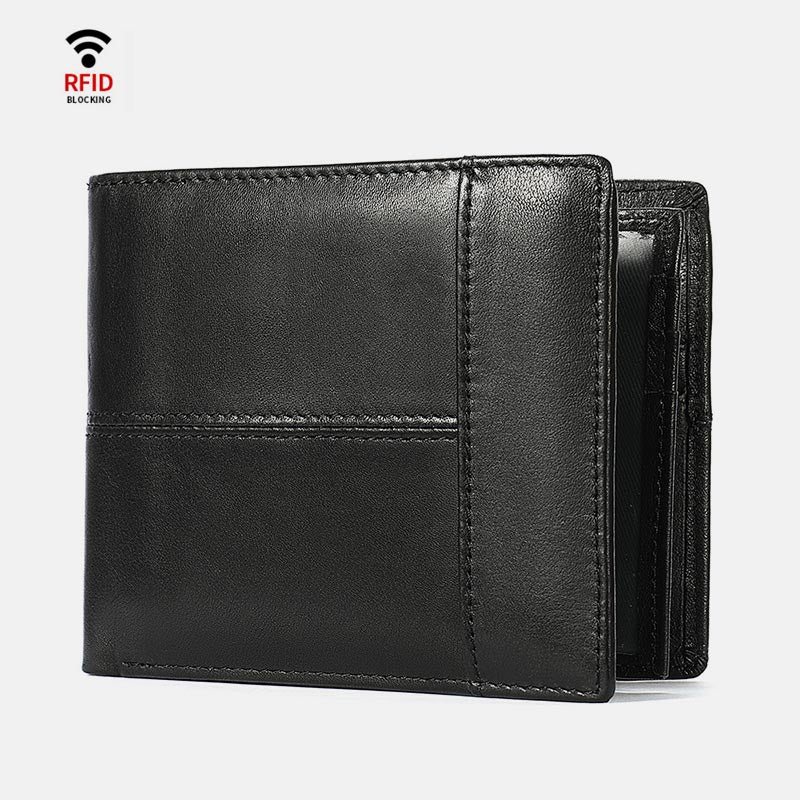 Retro Large Capacity RFID GenuineLeather Wallet