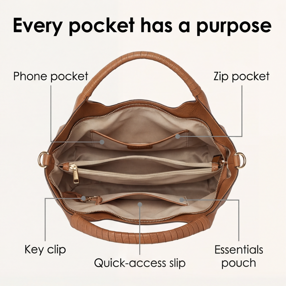 Carrina™ Soft Leather Everyday Hobo Bag