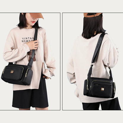 Borsa a tracolla in nylon per donna - Uso quotidiano, tasche multiple, tracolla regolabile