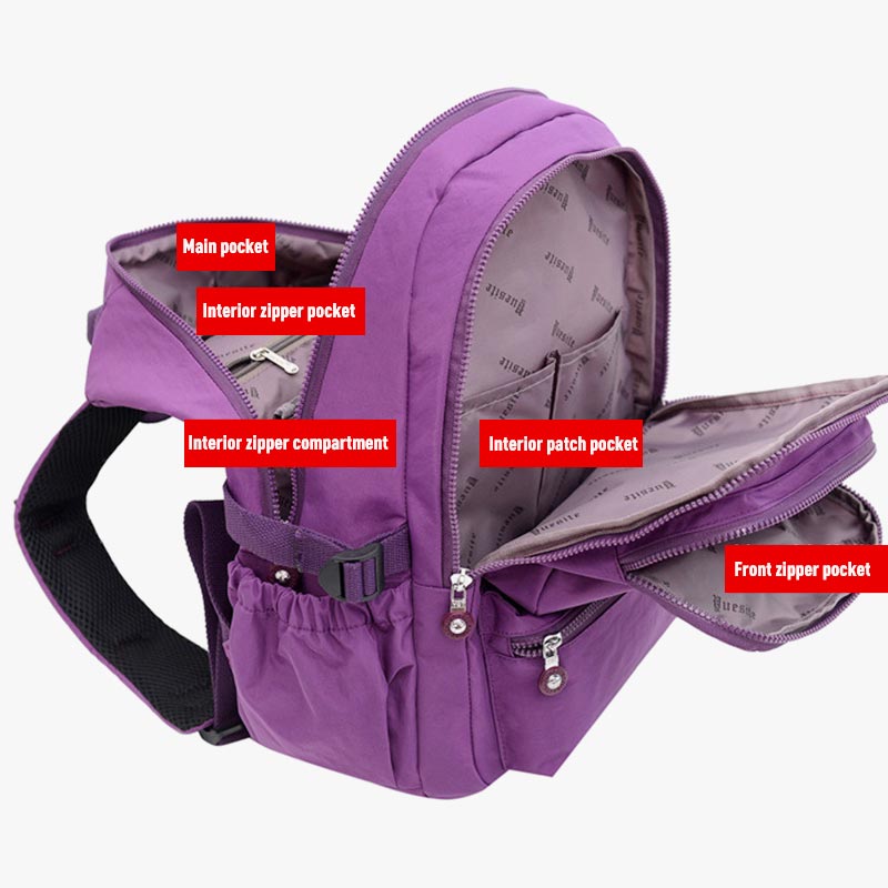 Lightweight Waterproof Backpack – Large Capacity Multi-Pocket Casual Daypack