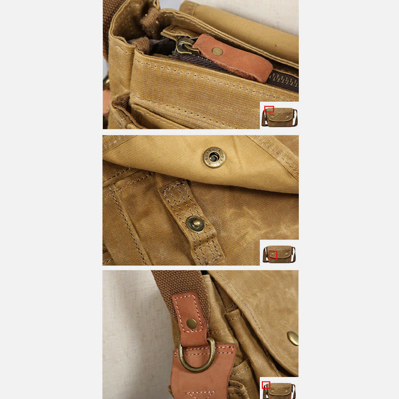 Retro Waterproof Canvas Crossbody Bag for Men – Commuter Messenger Purse