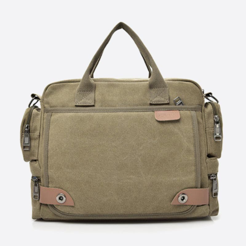 Messenger Bag for Men – Casual Canvas Multi-Pocket Crossbody Bag with Adjustable Strap