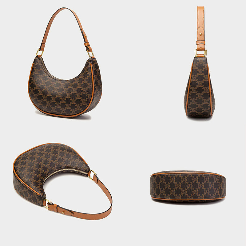 Retro Mini Dumpling Shoulder Bag – Classic PU Leather Clutch Handbag with Zipper Closure