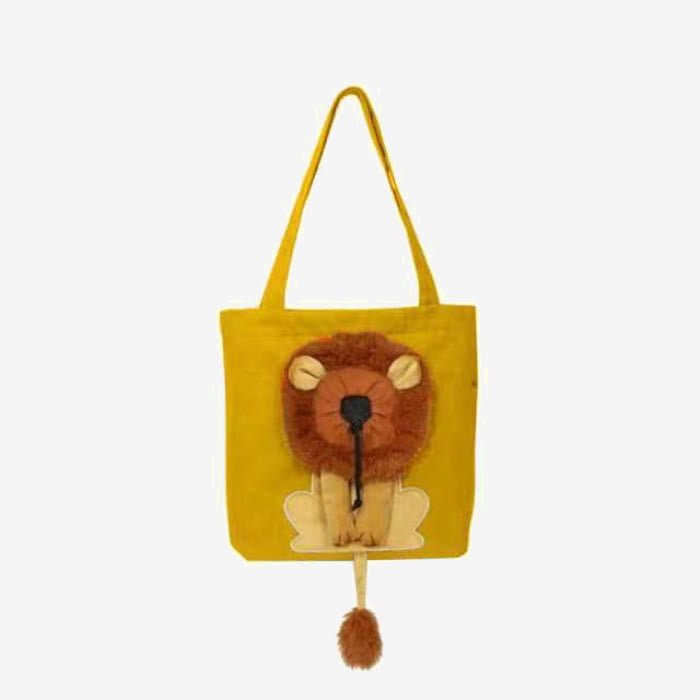 Pet Carrier for Small Animals - Travel Canvas Shoulder Bag with Cute Lion Design - VOTVO