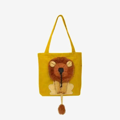 Pet Carrier for Small Animals - Travel Canvas Shoulder Bag with Cute Lion Design - VOTVO