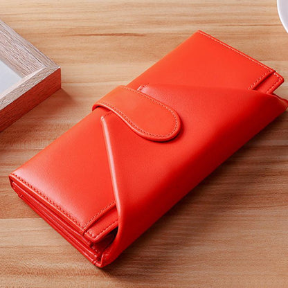Portafoglio lungo retrò multi-slot in vera pelle – Portafoglio elegante per donna