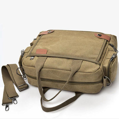 Messenger Bag for Men – Casual Canvas Multi-Pocket Crossbody Bag with Adjustable Strap