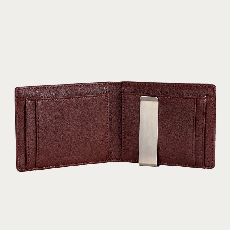 Minimalist Multi - Slot Bifold Card Holder RFID Blocking Wallet with Cash Clip - VOTVO