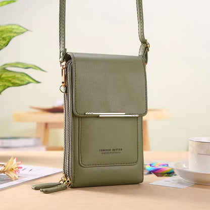 Lightweight Leather Phone Purse - Mini Crossbody Shoulder Bag & Cell Phone Pouch for Women