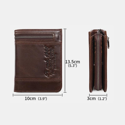 Portafoglio bifold RFID di grande capacità per uomo - Retro in vera pelle con 20 scomparti per carte e tasche con cerniera