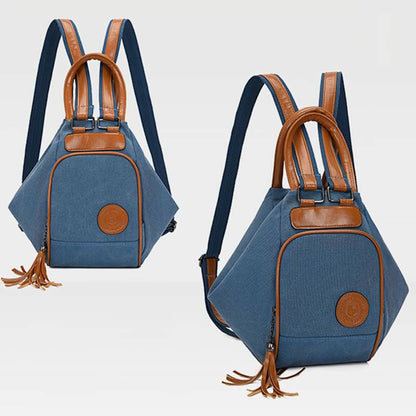 Multifunctional Women's Backpack with Tassel Decor – Durable Canvas Travel Daypack