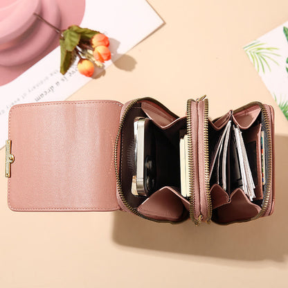 Lightweight Leather Phone Purse - Mini Crossbody Shoulder Bag & Cell Phone Pouch for Women