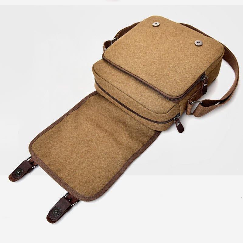 Retro Canvas Messenger Bag for Men – Crossbody Shoulder Bag for Business & Travel - VOTVO