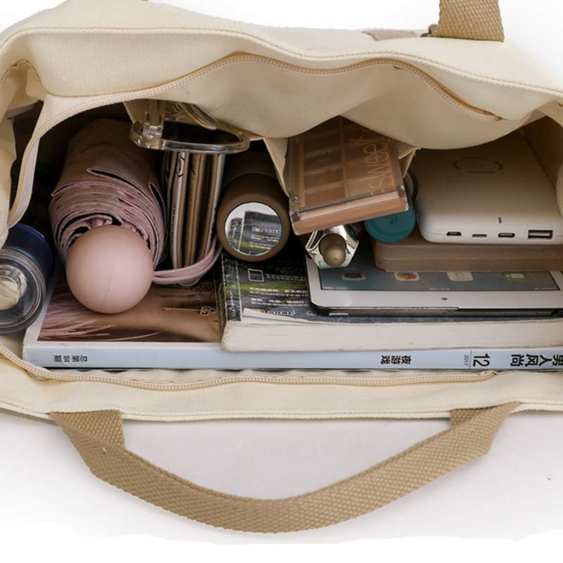 Reusable Canvas Tote Bag – Water-Resistant Crossbody Shoulder Bag