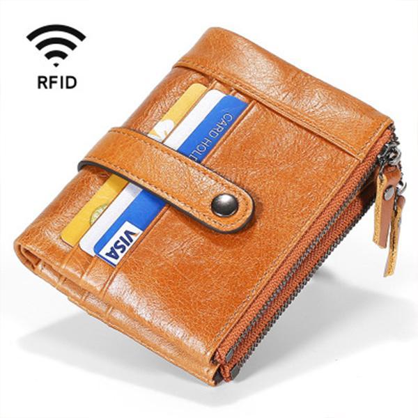 Men's RFID Anti-theft Retro Wallet – Genuine Leather, Secure & Stylish