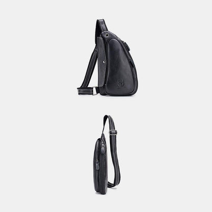 Anti - theft Slim Sling Bag for Men | Genuine Leather Crossbody Chest Bag - VOTVO
