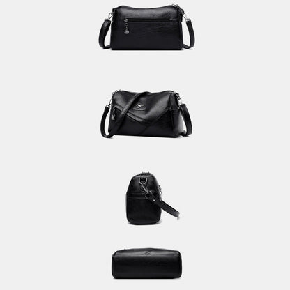 Retro Medium Sling Shoulder Bag for Women – Soft PU Leather Crossbody Handbag