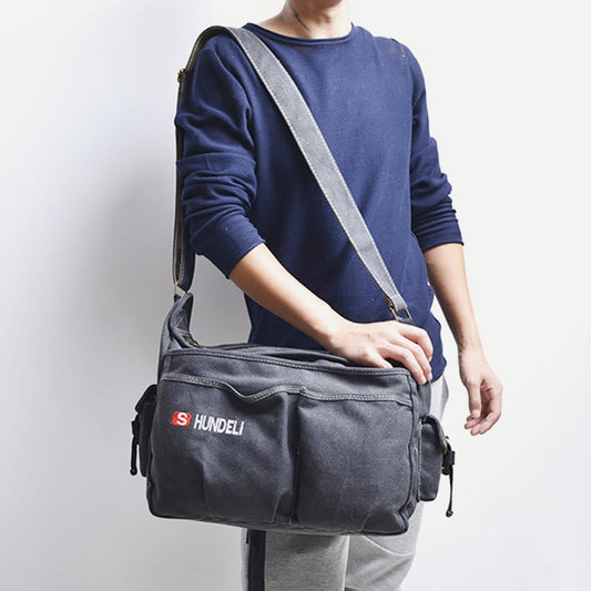 Messenger Bag for Men - Vintage Canvas Large Crossbody Kit