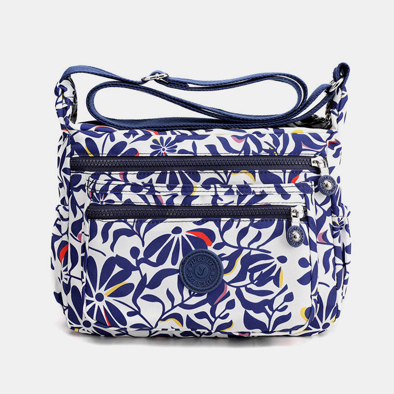 Large Capacity Waterproof Floral Crossbody Bag for Women – Stylish Shoulder Bag with Multiple Pockets