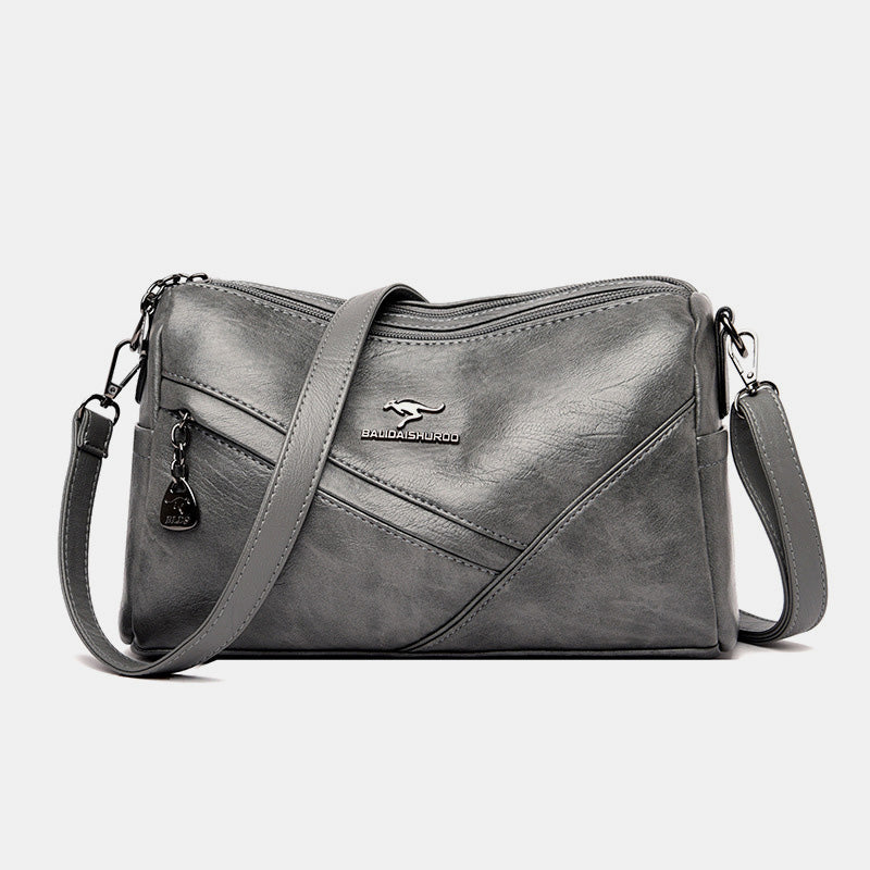 Retro Medium Sling Shoulder Bag for Women – Soft PU Leather Crossbody Handbag