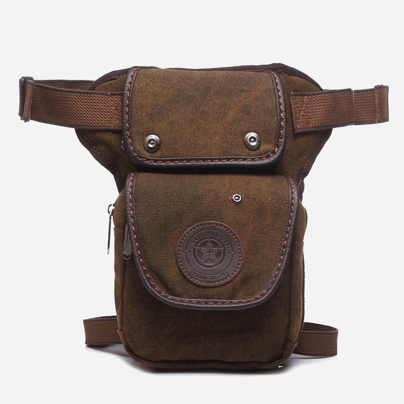 Men’s Retro Canvas Leg Bag – Outdoor Sports Crossbody with Adjustable Strap - VOTVO