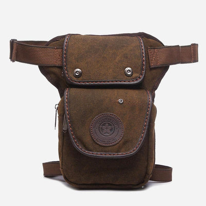 Men’s Retro Canvas Leg Bag – Outdoor Sports Crossbody with Adjustable Strap - VOTVO