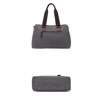 Triple Compartment Canvas Tote Handbag | Multifunction Casual Crossbody Shoulder Purse