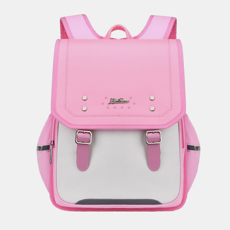 Reflective Girls & Boys School Backpack – Waterproof Faux Leather Kids Bookbag