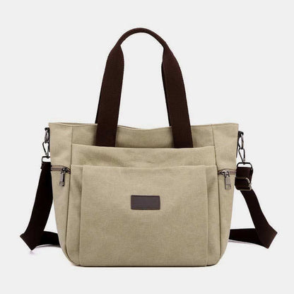 Multi-Pocket Canvas Handbag for Women - Durable, Roomy Shoulder Tote & Crossbody Bag