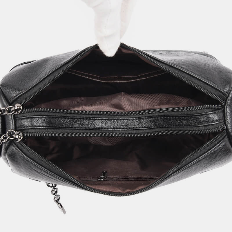 Retro Medium Sling Shoulder Bag for Women – Soft PU Leather Crossbody Handbag