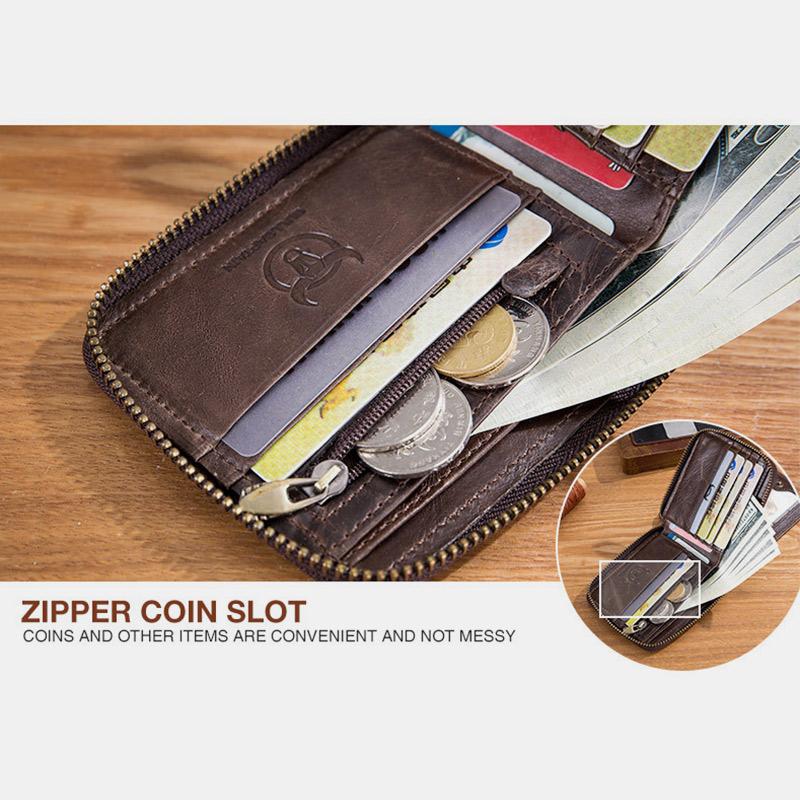 RFID Antimagnetic Vintage Genuine Leather Wallet - VOTVO