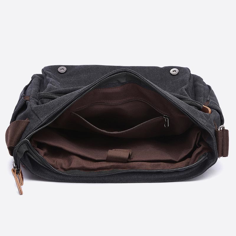 Messenger Bag for Men – Portable Large Capacity Canvas Business Briefcase