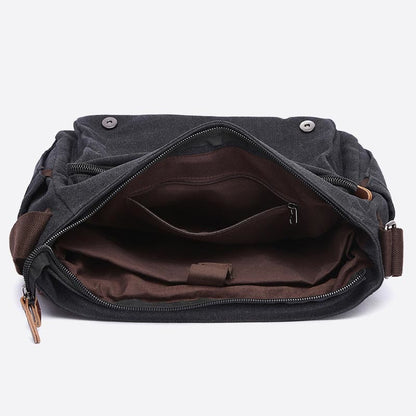 Messenger Bag for Men – Portable Large Capacity Canvas Business Briefcase