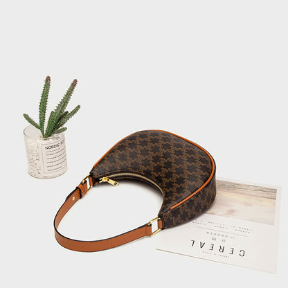 Retro Mini Dumpling Shoulder Bag – Classic PU Leather Clutch Handbag with Zipper Closure