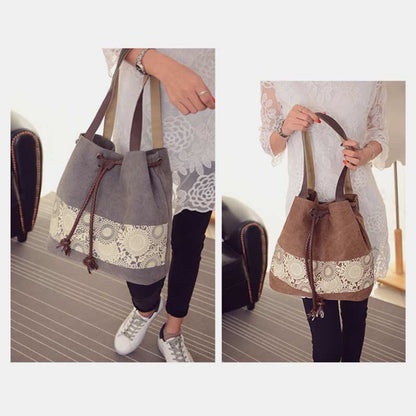 Shoulder Bag for Women – Casual Large Capacity Printed Canvas Shopping Handbag