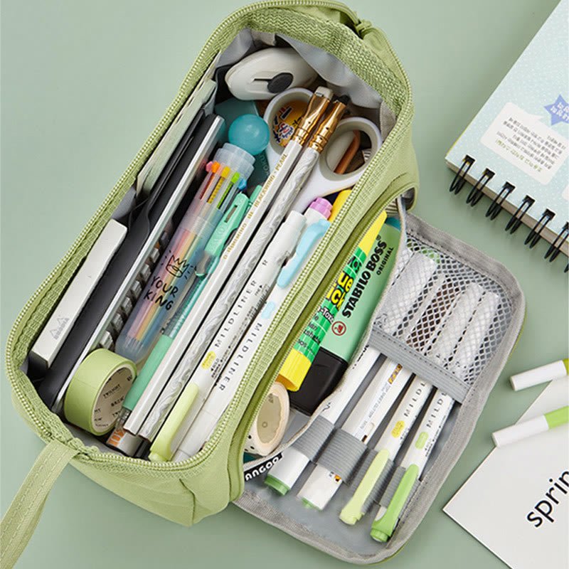 Multifunctional Double Layer Large Capacity Pencil Case for Study & Organization - VOTVO
