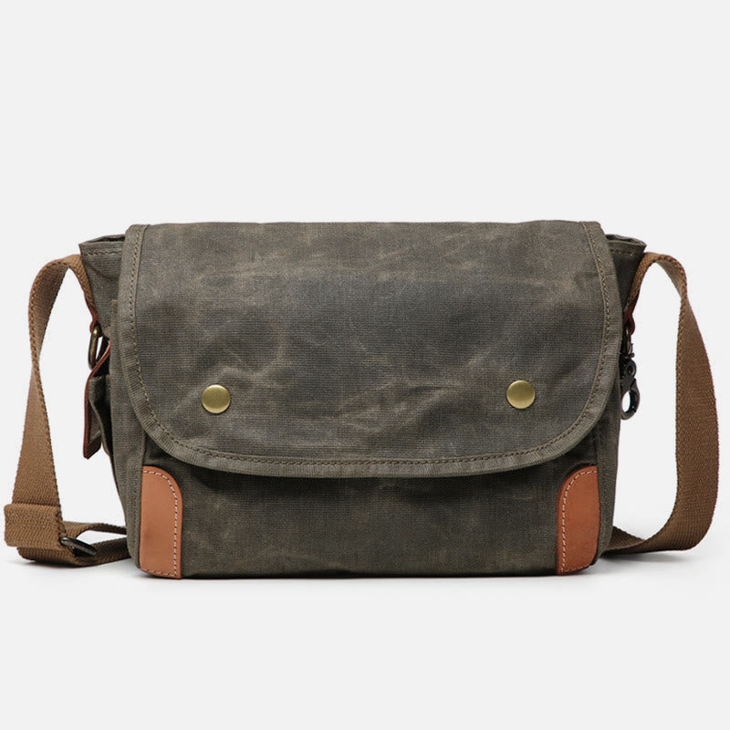 Retro Waterproof Canvas Crossbody Bag for Men – Commuter Messenger Purse