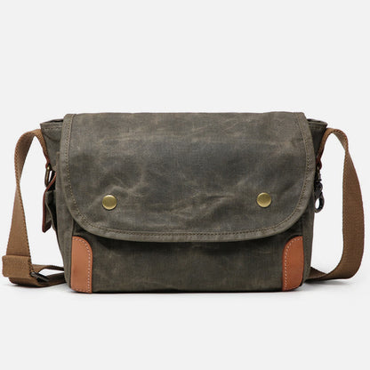 Retro Waterproof Canvas Crossbody Bag for Men – Commuter Messenger Purse