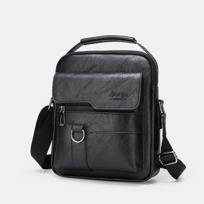 Lightweight PU Leather Messenger Bag – Slim Business Briefcase for Men